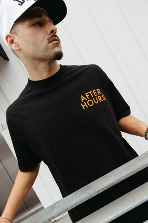 PLAIN JANE TEE BLACK/ORANGE